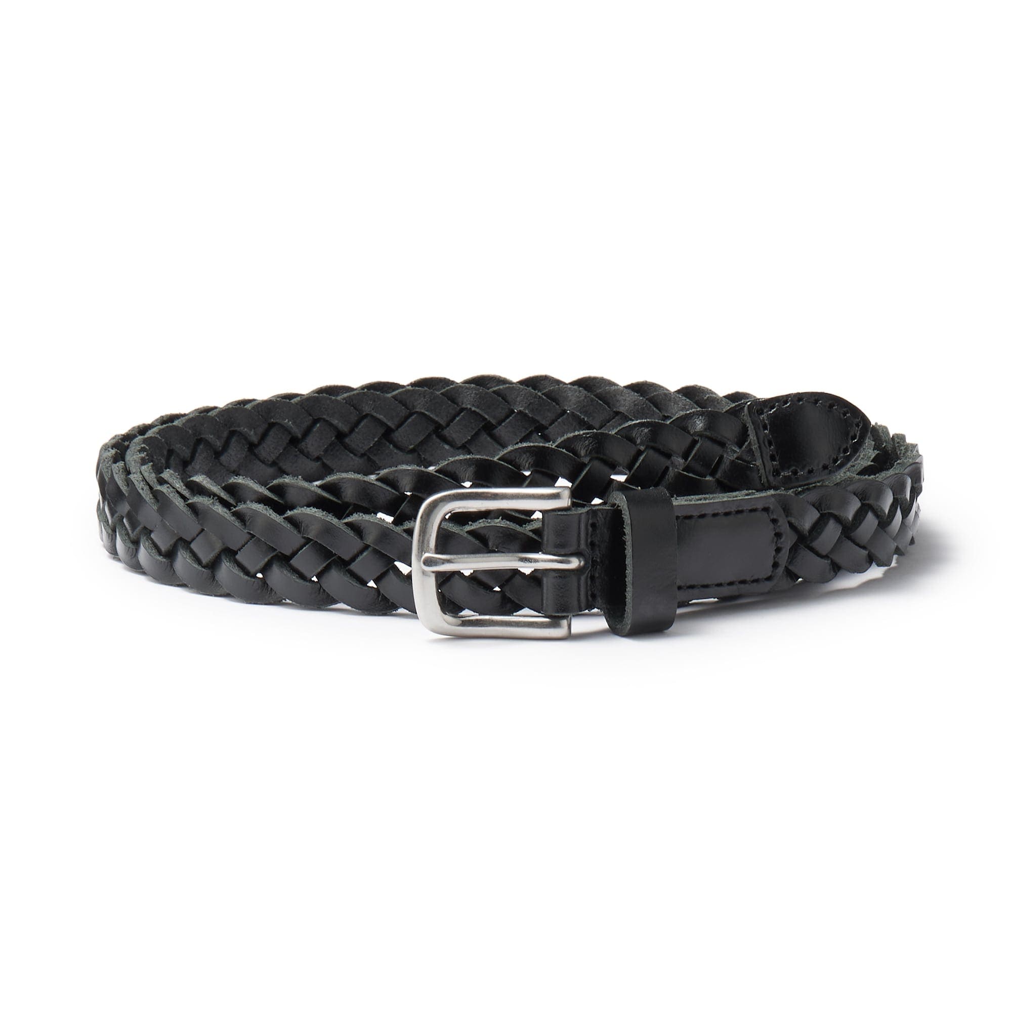 Vegetable Tannin Leather Hand-Knitted Skinny Belt