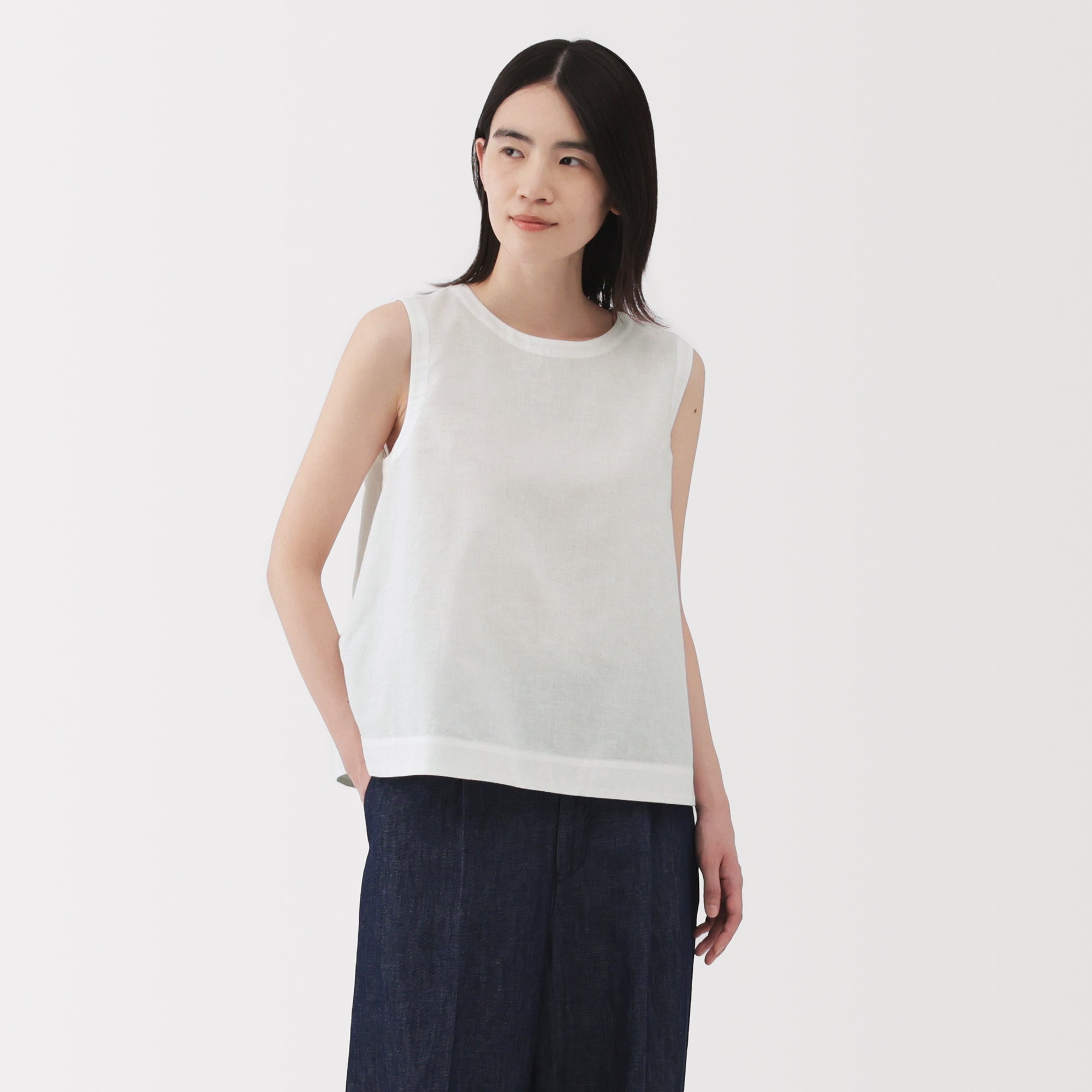 Women's Hemp Cotton Sleeveless Blouse