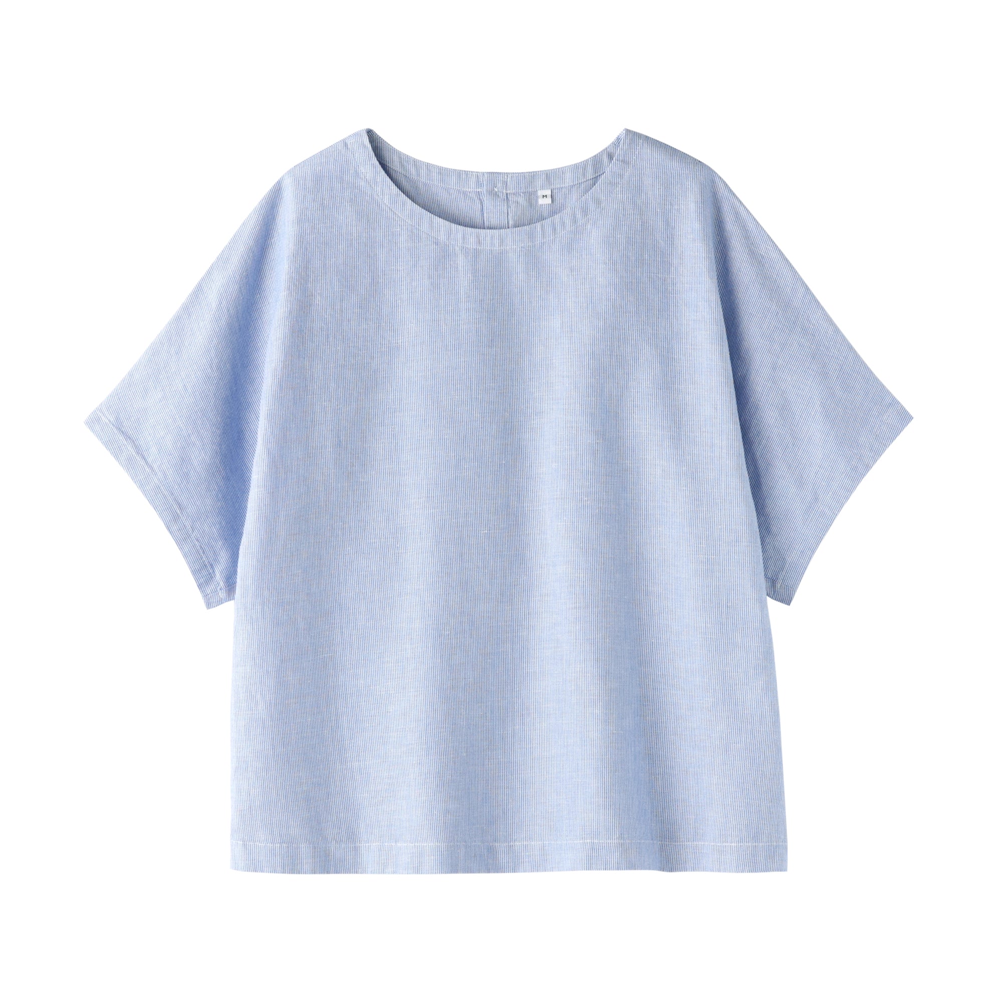 Women's Hemp Cotton Short Sleeve Striped Blouse