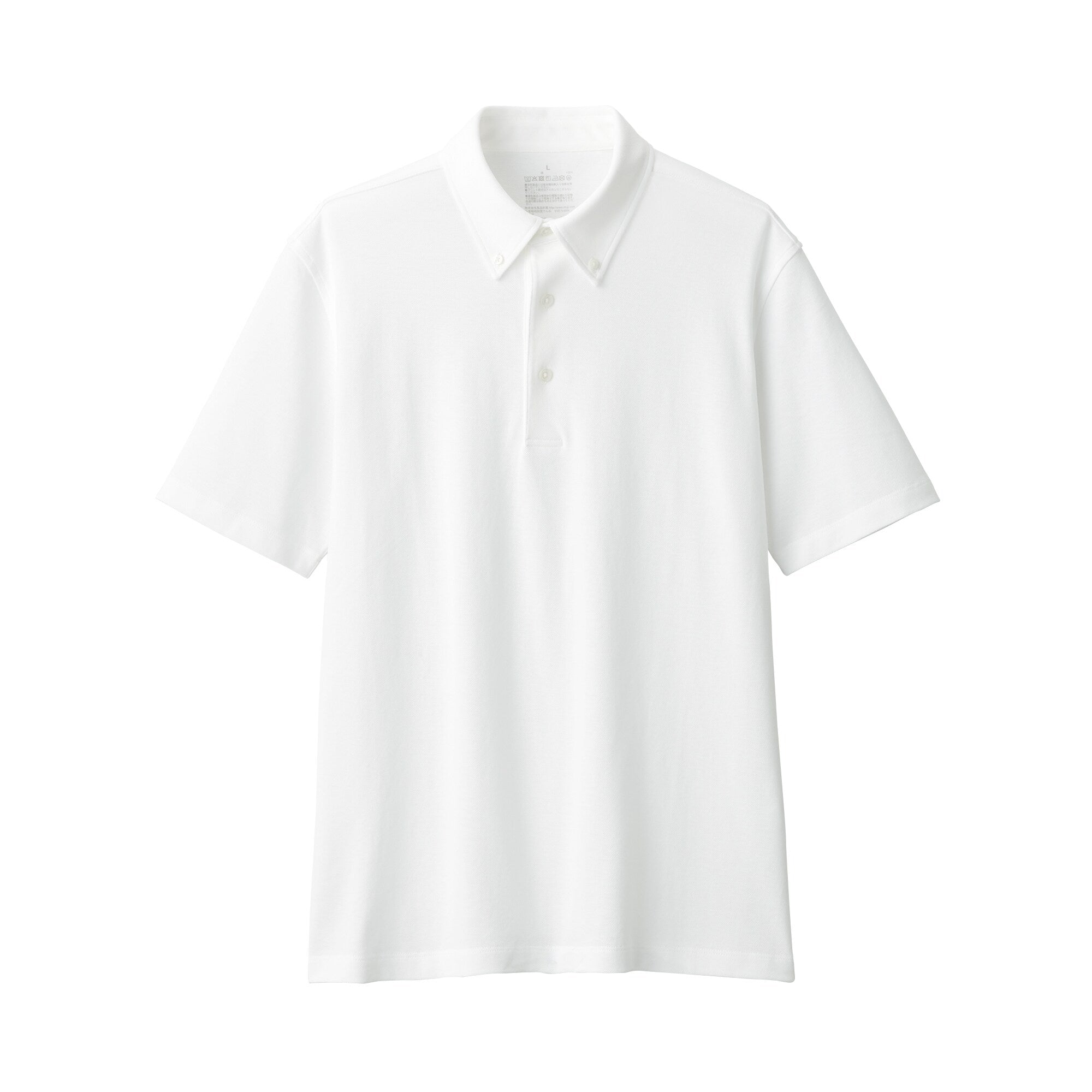 Men's Cool Touch Pique Button Down Short Sleeve Polo Shirt