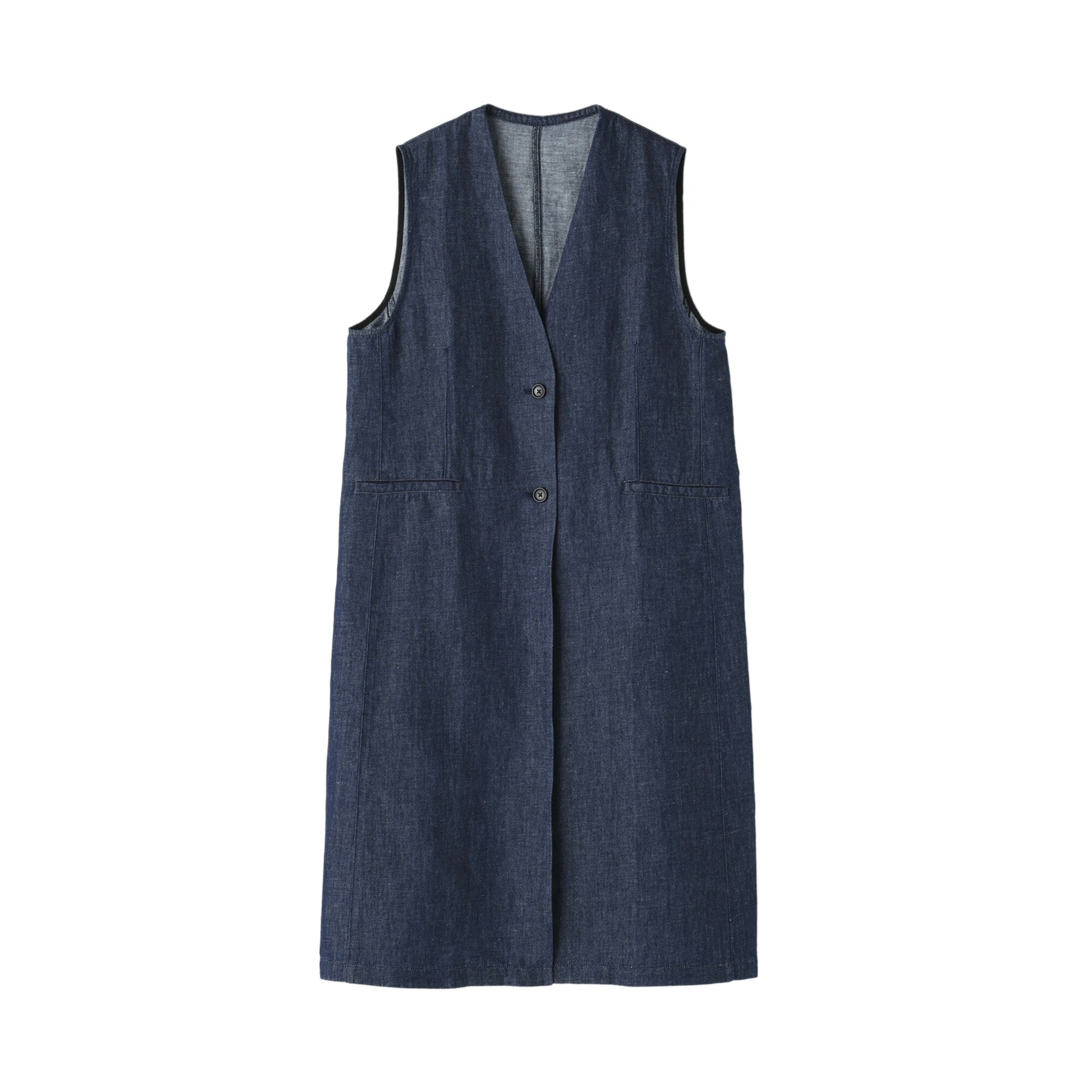 Women's Hemp Blend Denim Long Gilet