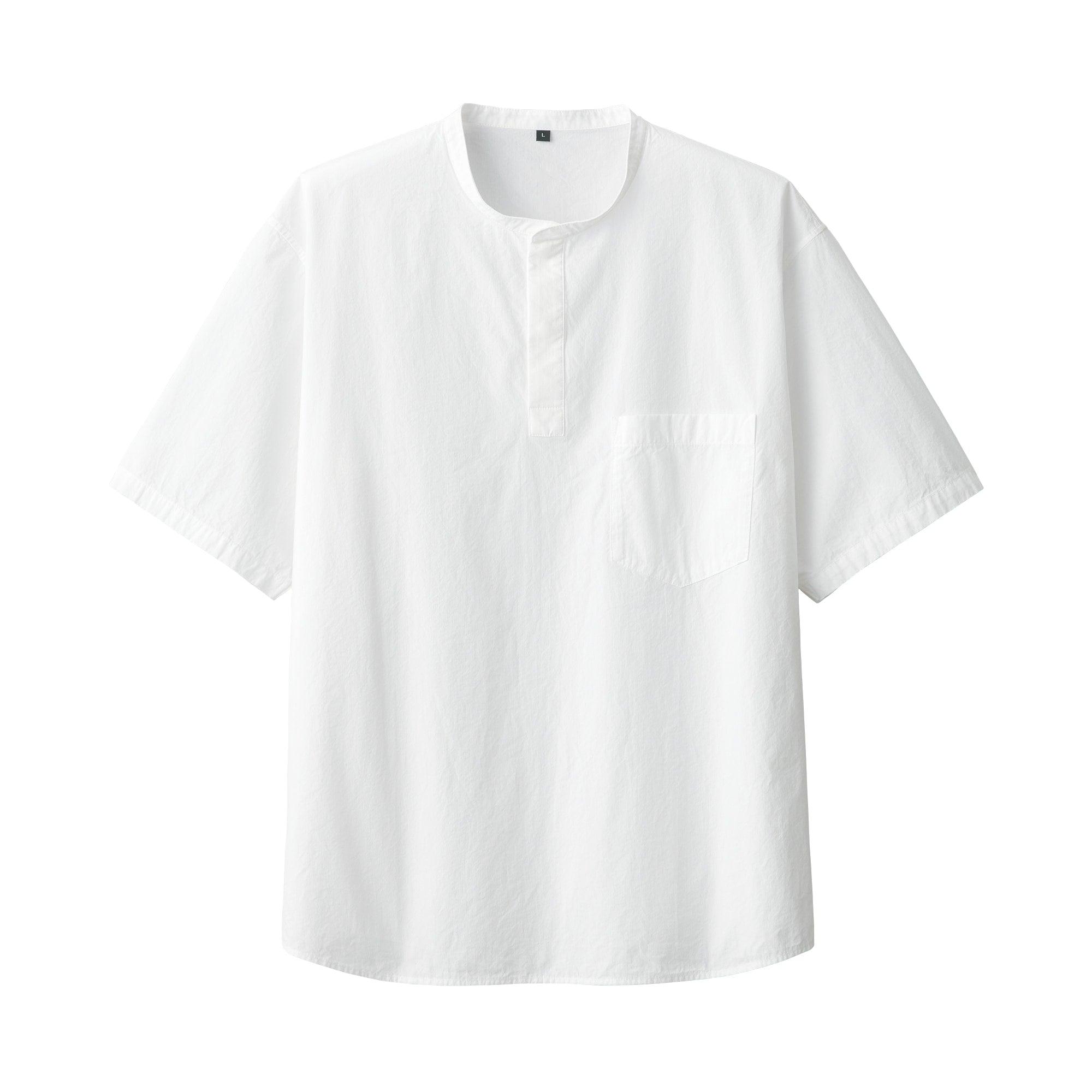 Men's Cool Touch Henley Neck Short Sleeve Woven T-Shirt