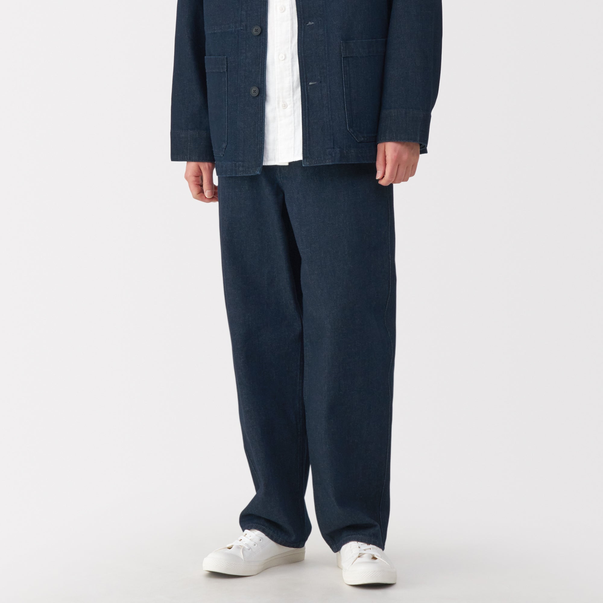 Men's Kapok Blend Denim Wide Pants