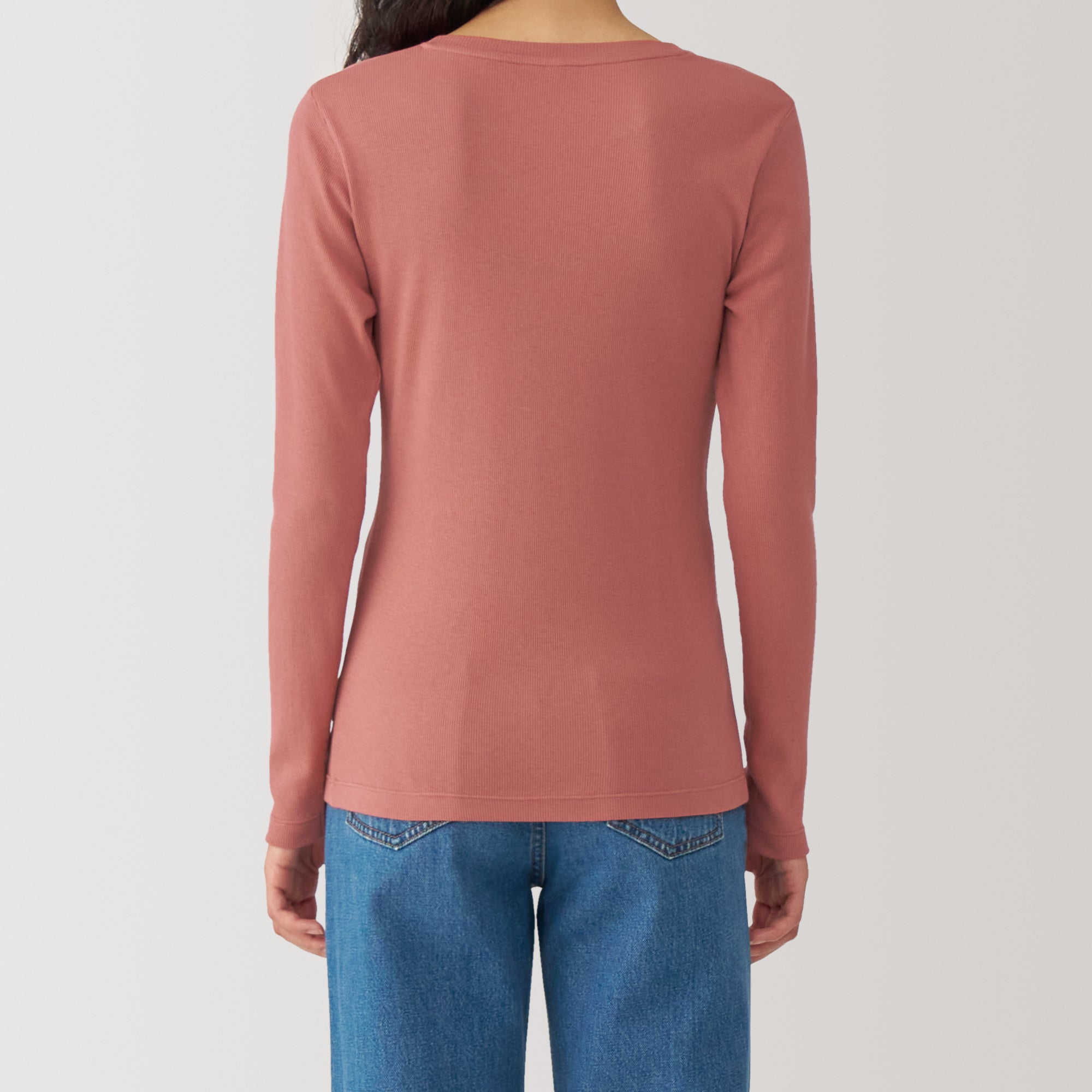 Women's Soy Fibre Blend Ribbed Crew Neck Long Sleeve T-Shirt