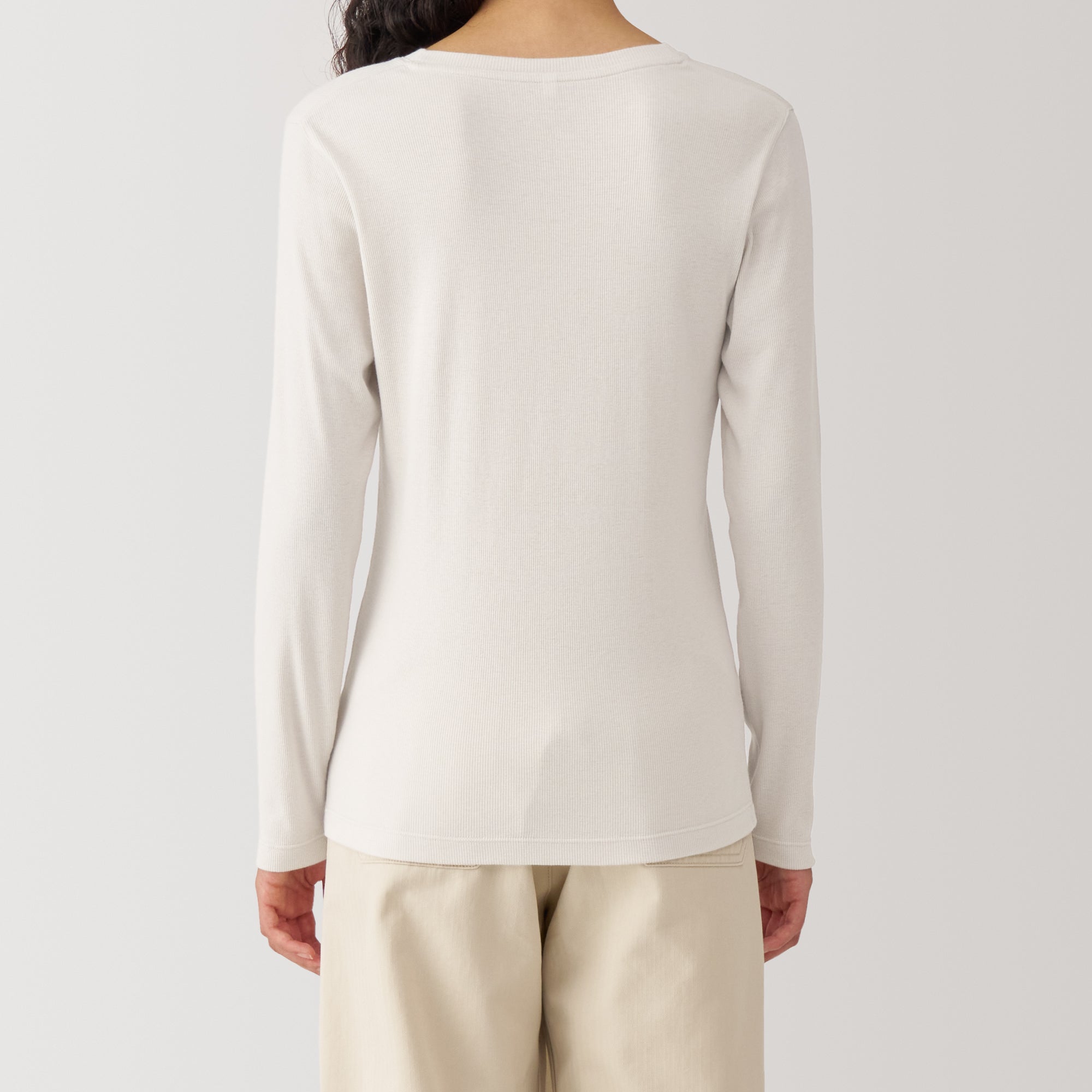 Women's Soy Fibre Blend Ribbed Crew Neck Long Sleeve T-Shirt