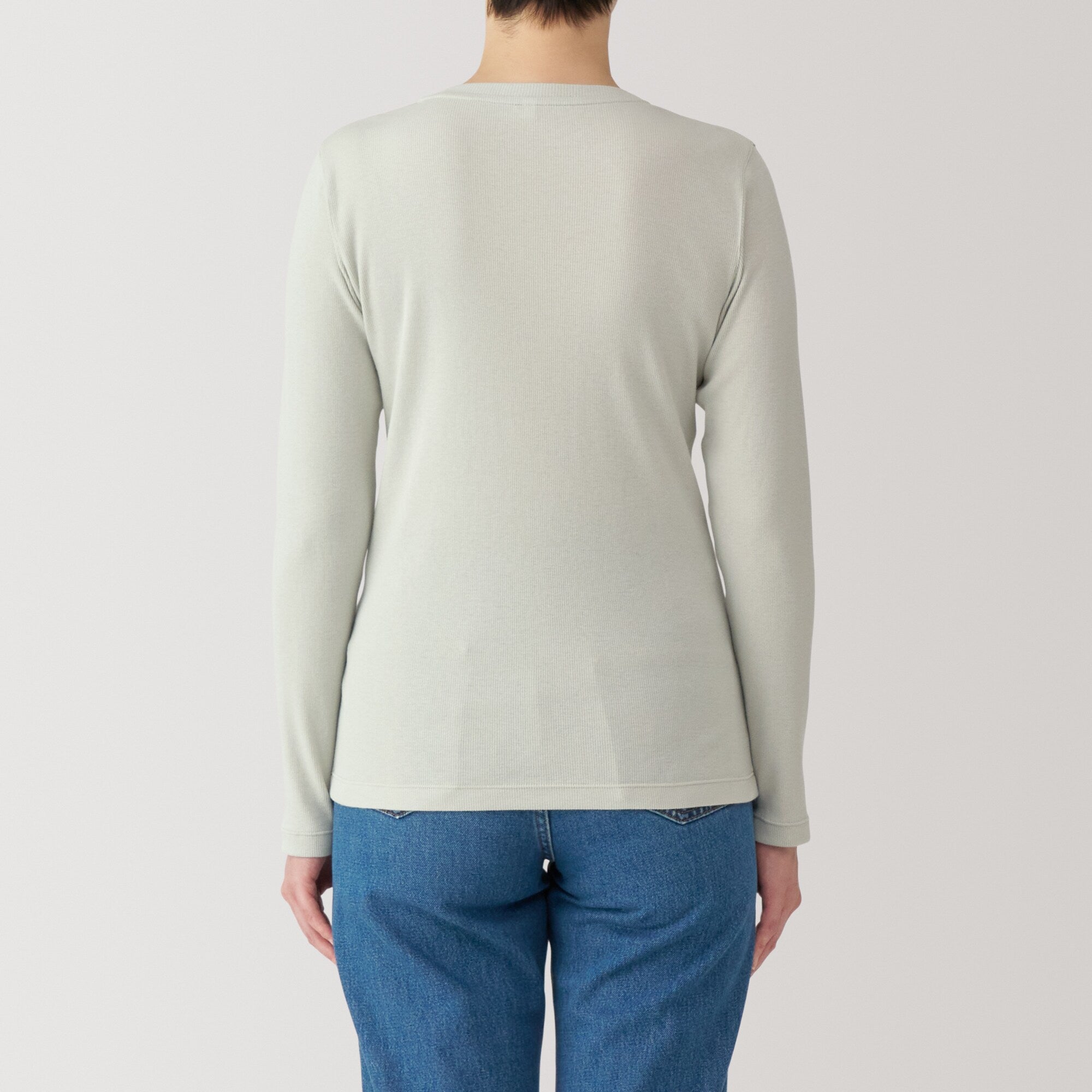Women's Soy Fibre Blend Ribbed Crew Neck Long Sleeve T-Shirt