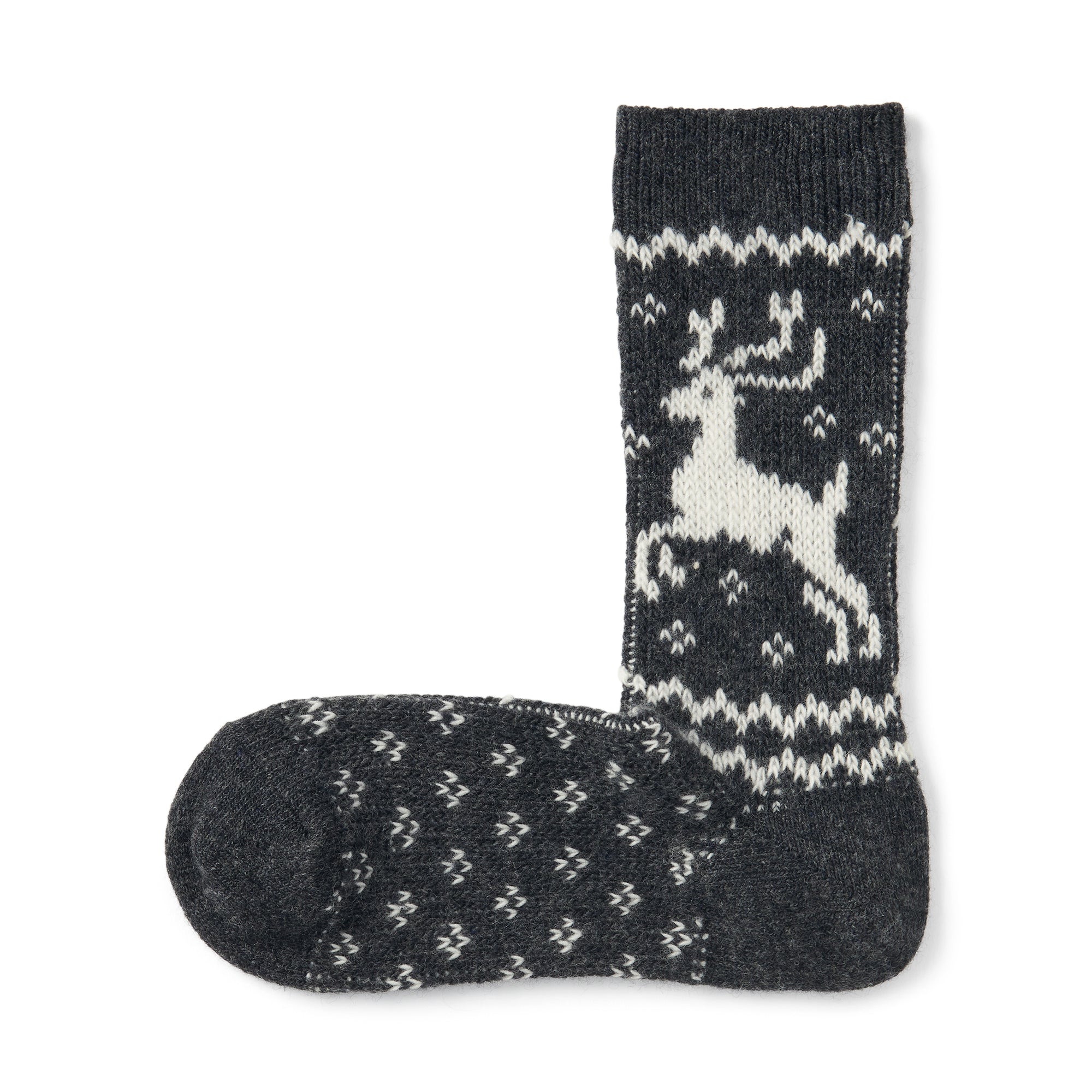 Right Angle Loose Top Reindeer Pattern Socks