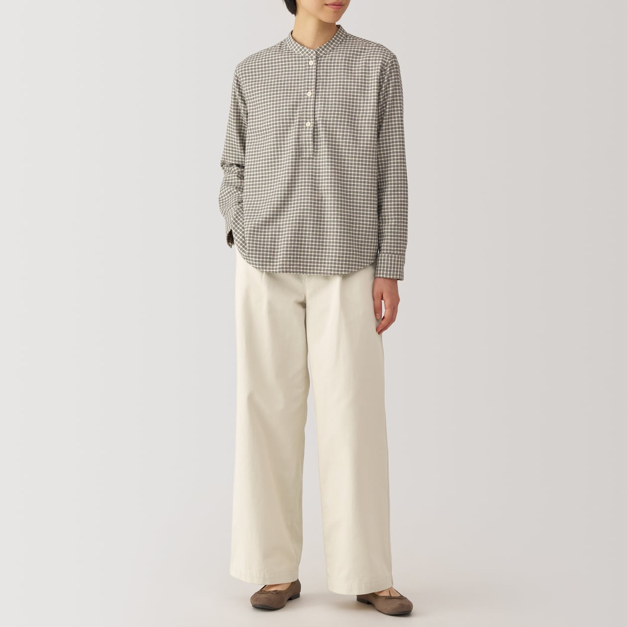 Women's Slub Yarn Chino Darted Wide Pants