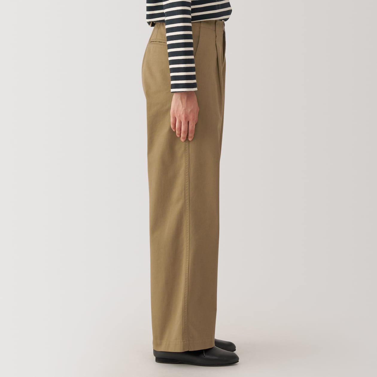 Women's Slub Yarn Chino Darted Wide Pants