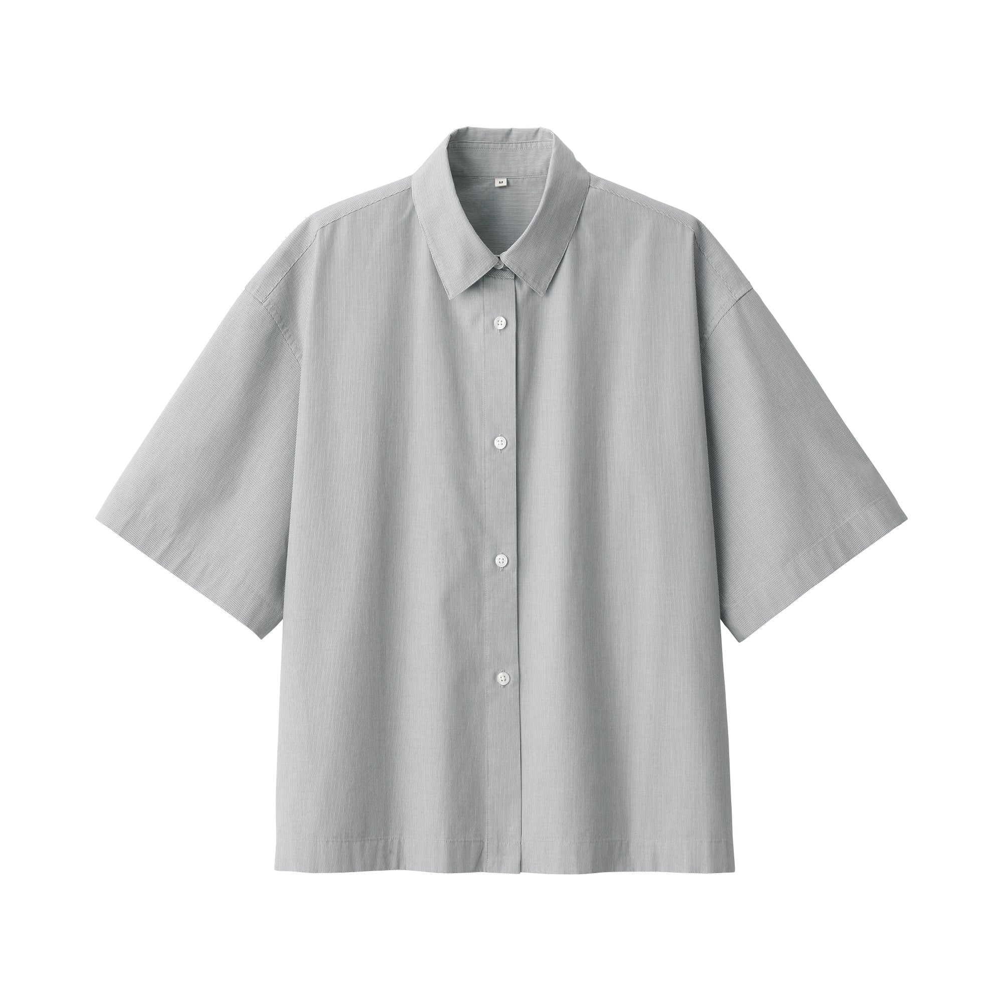 Labo Women's Poplin Short Sleeve Striped Shirt