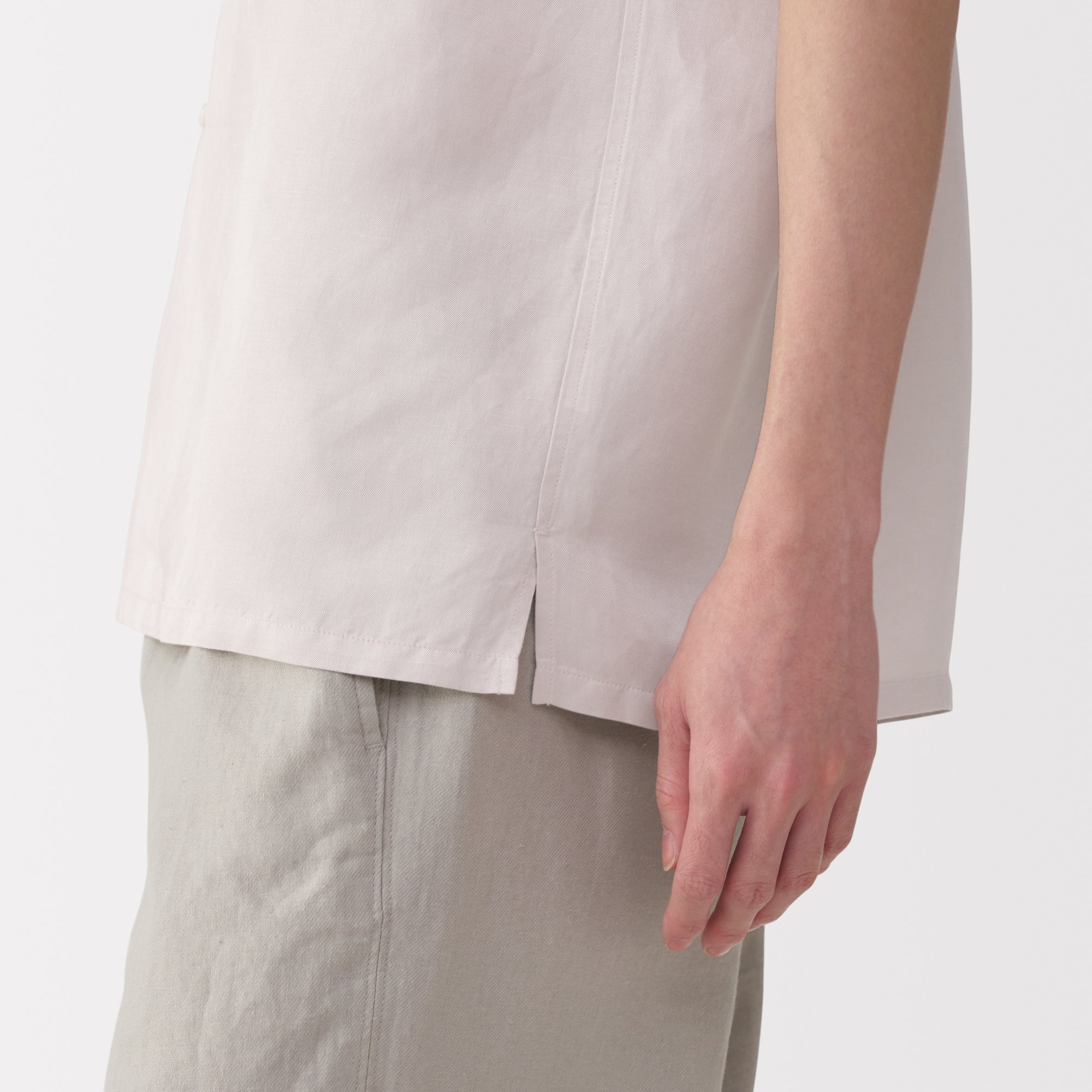 Labo Men's Linen Silk Open Collar Short Sleeve Shirt