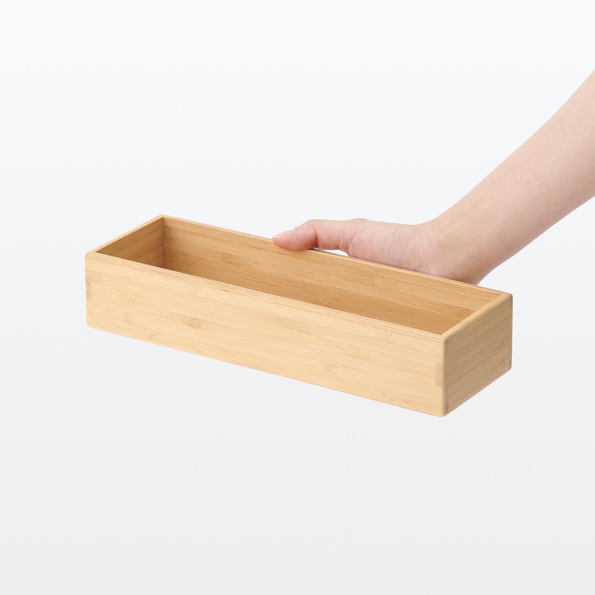 Stackable Bamboo Organiser Box - Small W8.5 x D26 x H5.5 cm