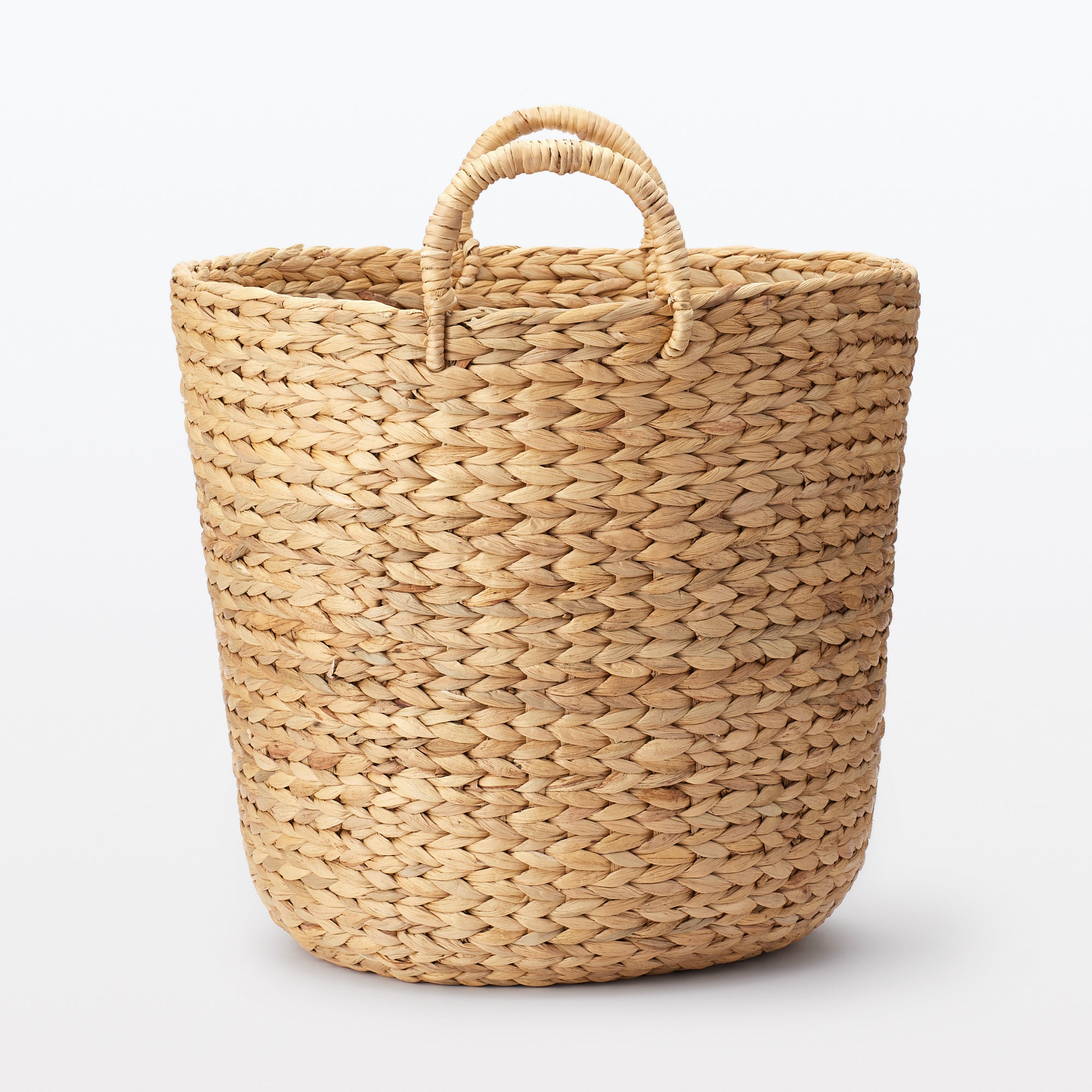 Water Hyacinth Basket with Handles - Round - Large Dia. 45 x H40 cm