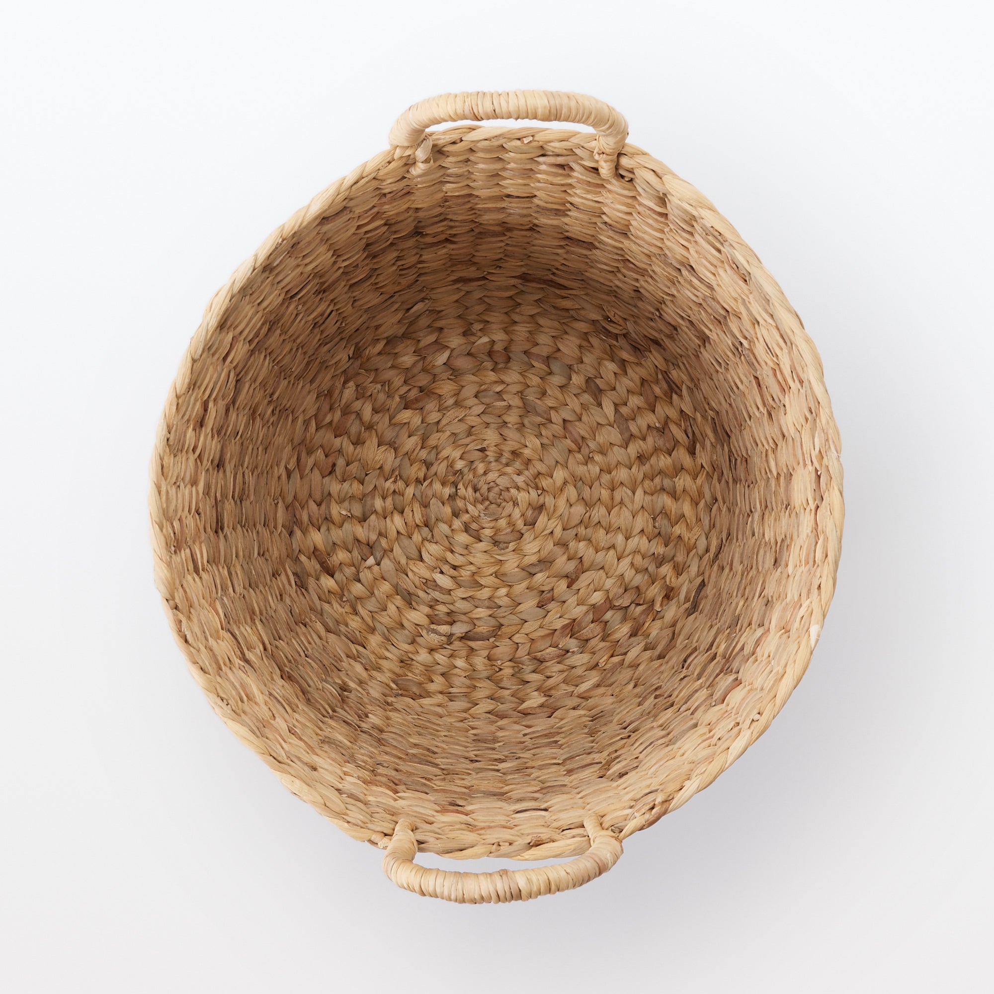 Water Hyacinth Basket with Handles - Round - Large Dia. 45 x H40 cm