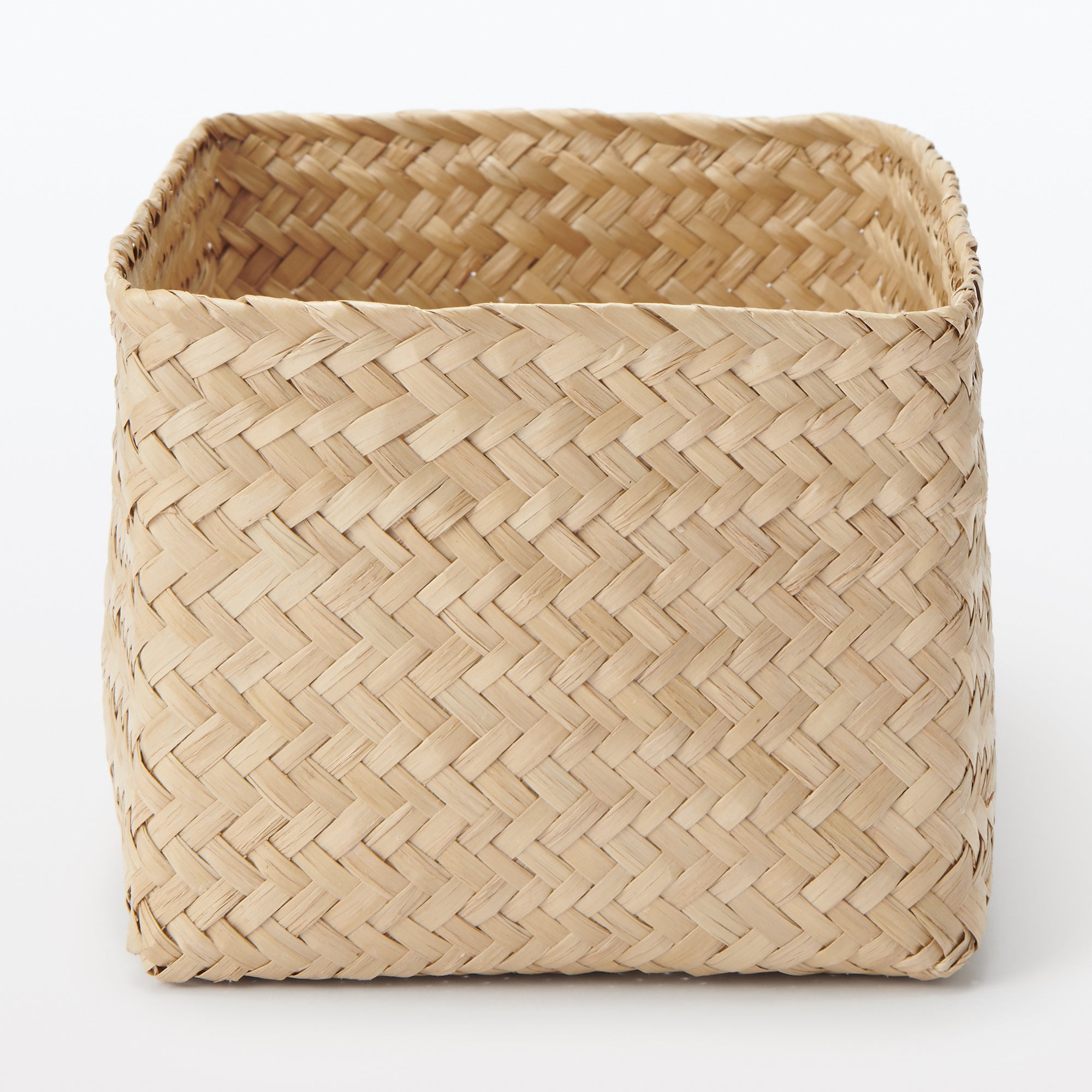 Seagrass Organiser Herringbone Rectangular Basket - Large (W15 x D25 x H12 cm)