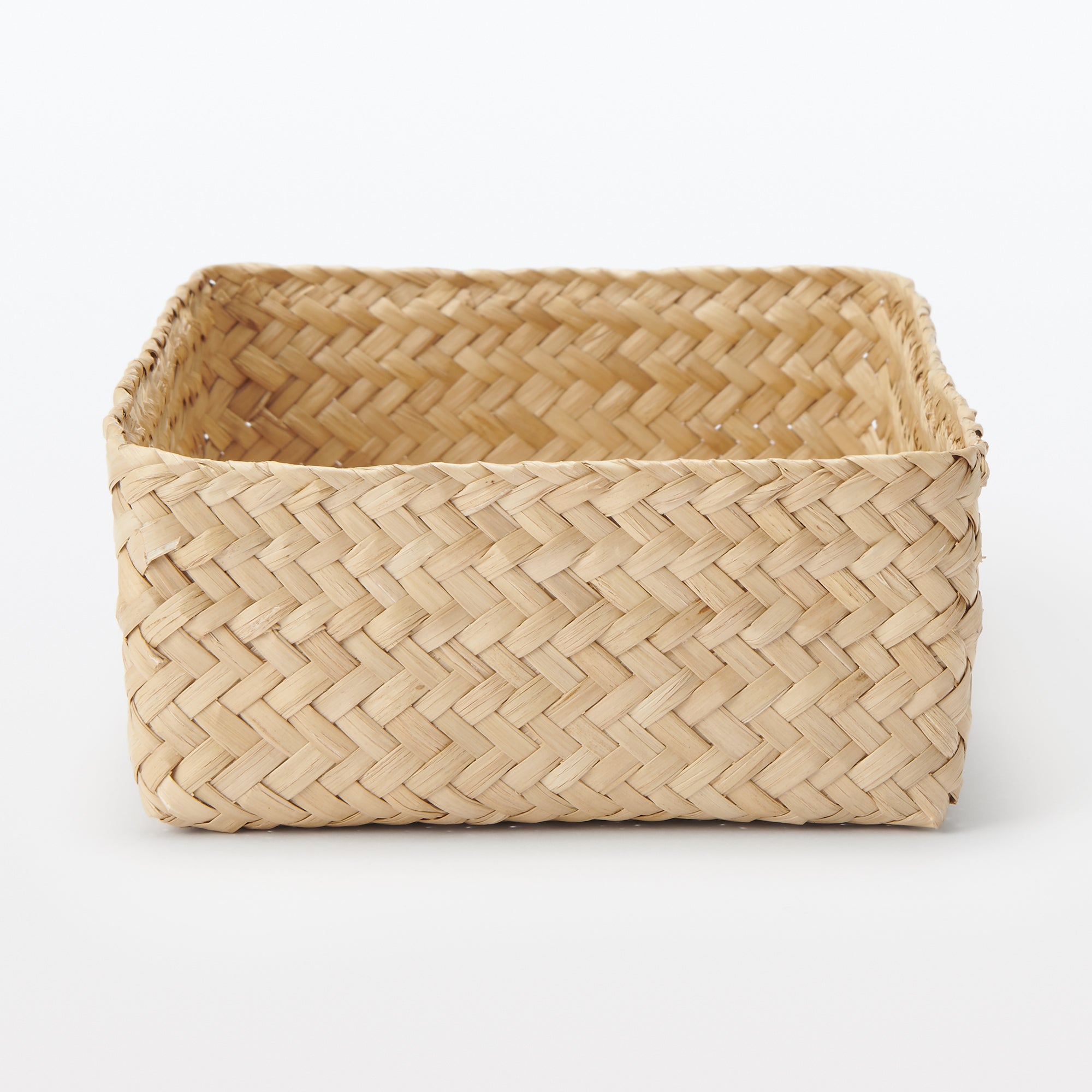 Seagrass Organiser Herringbone Rectangular Basket - Medium (W15 x D25 x H7 cm)