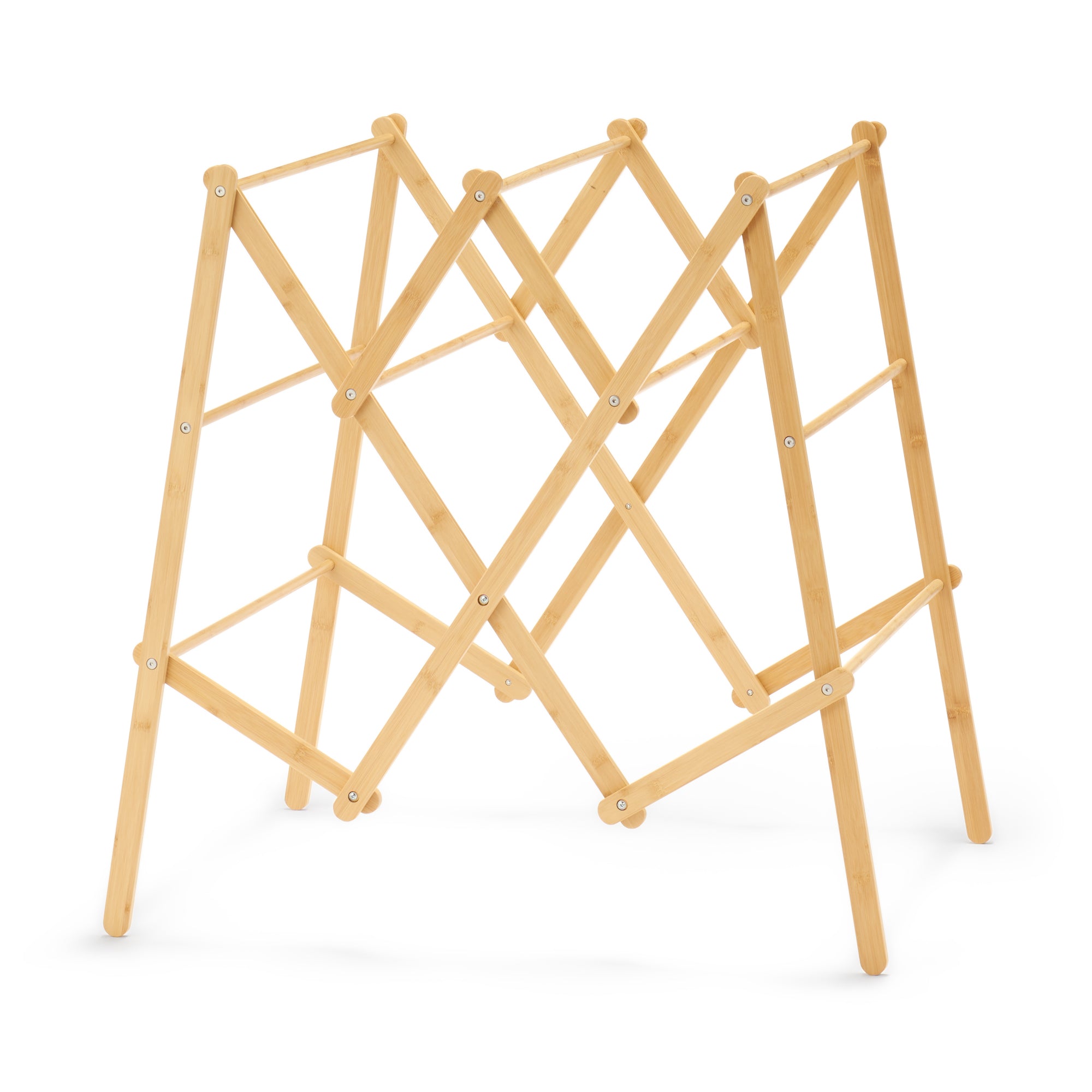 Bamboo Clothes Rack with Adjustable Width