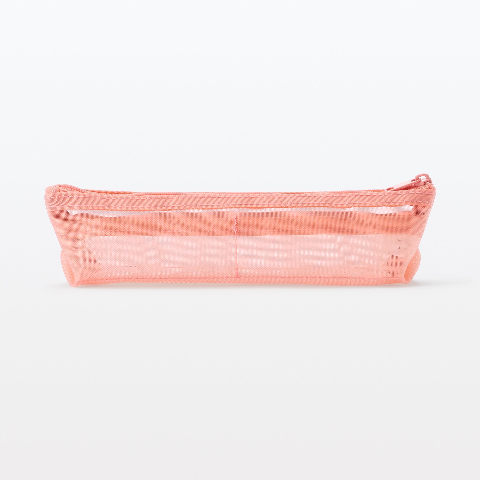 Nylon Mesh Pen Case with Gusset Thin - Pink