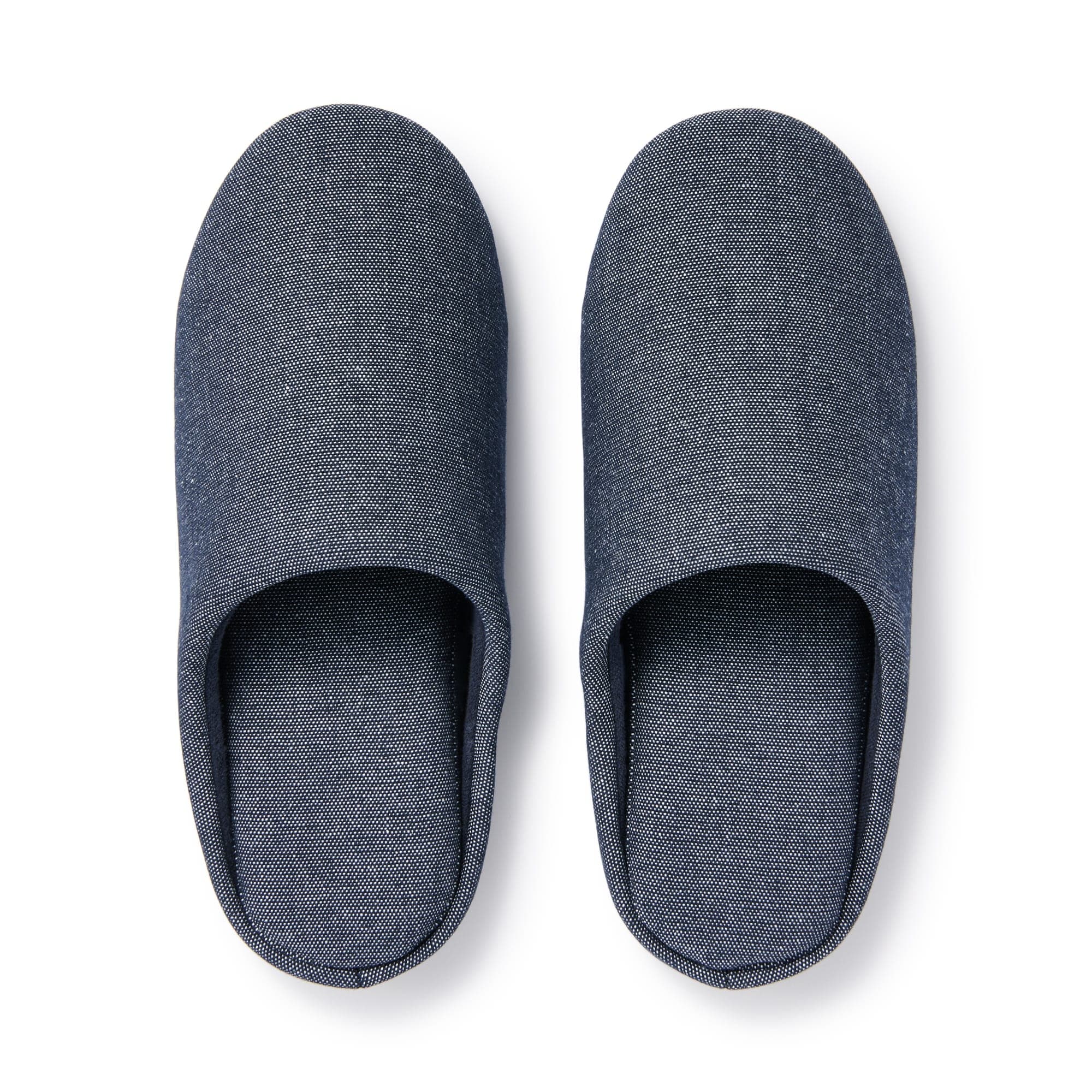 Cotton Plain Weave Insole Slippers - Navy