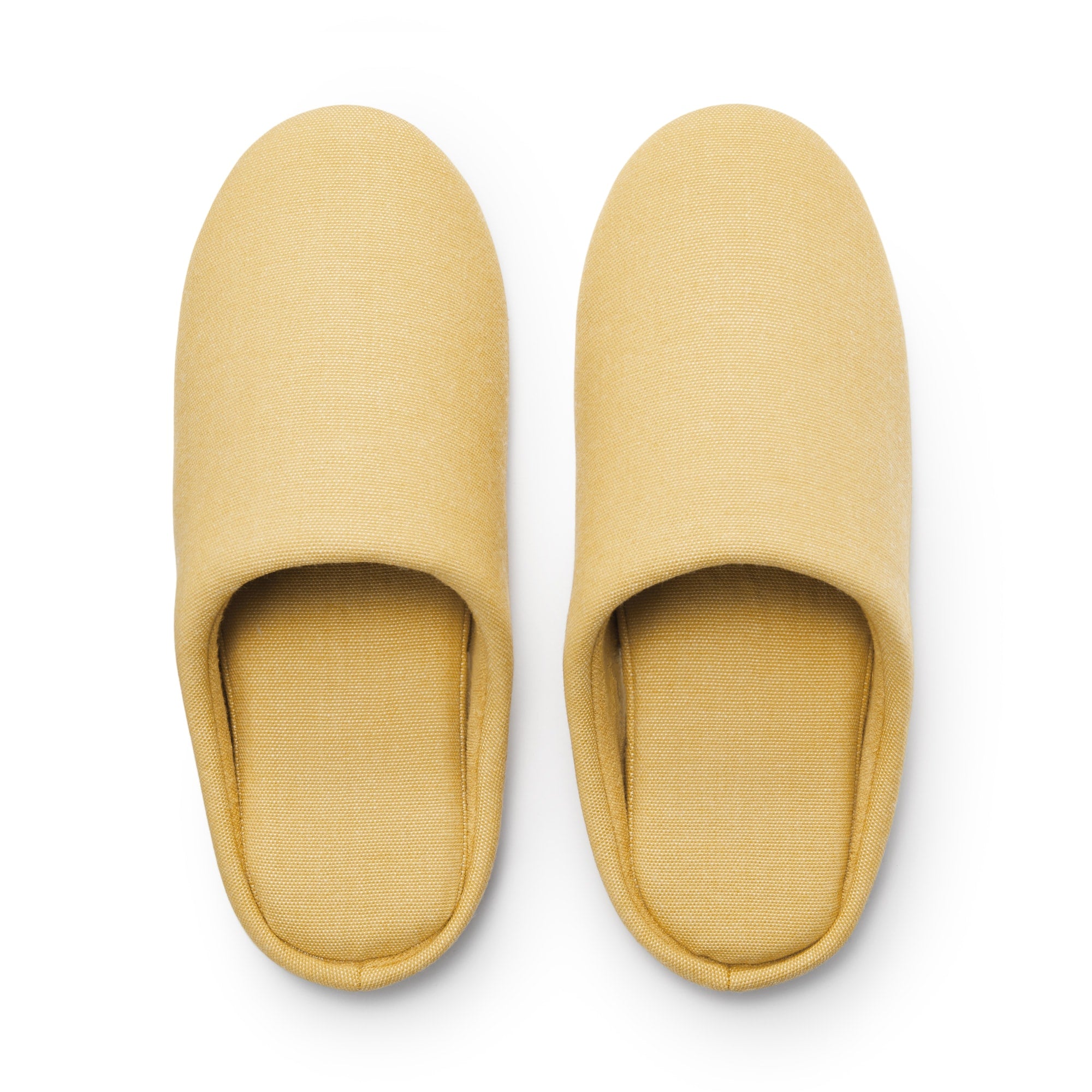 Cotton Plain Weave Insole Slippers - Yellow