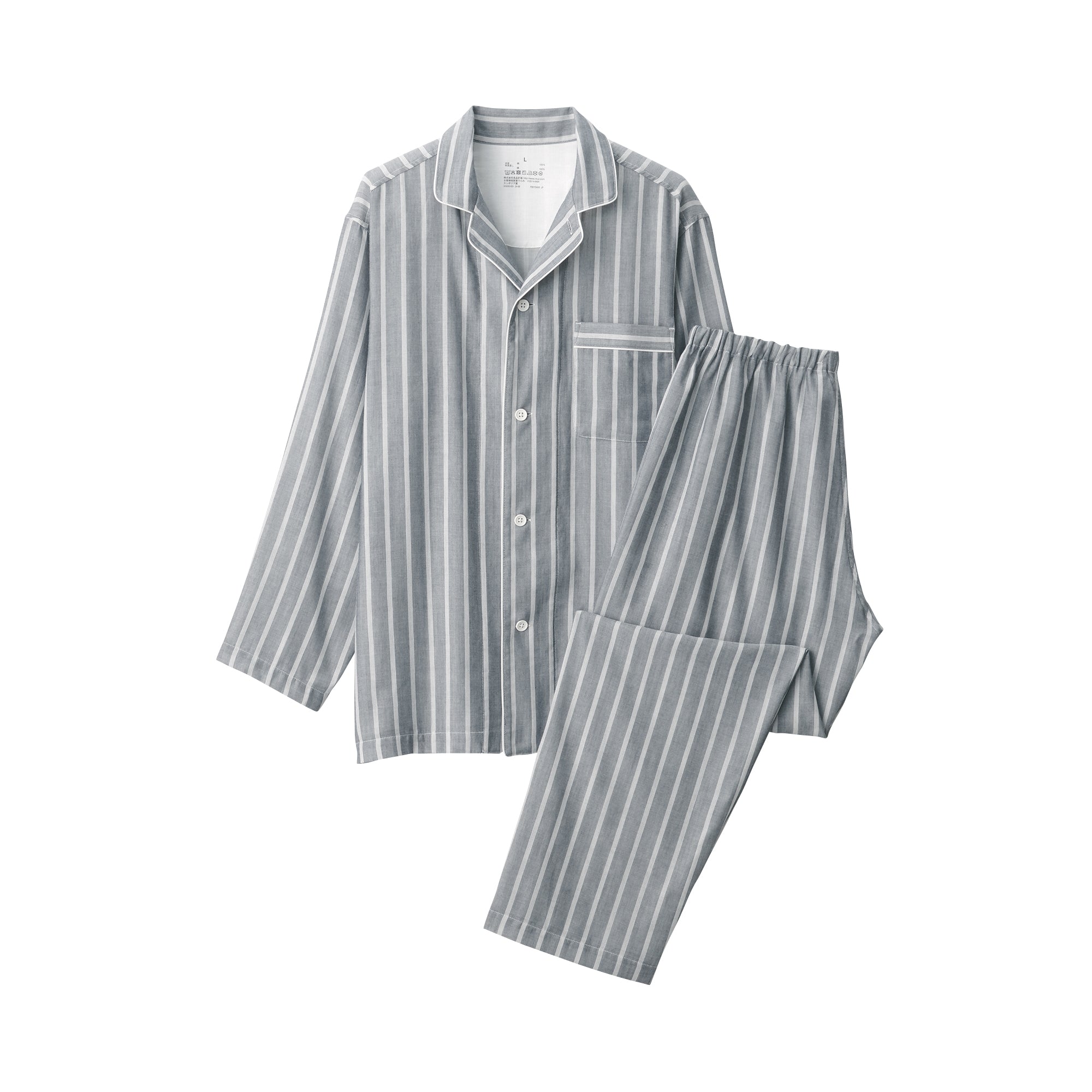 Men's Side Seamless Double Gauze Pajamas