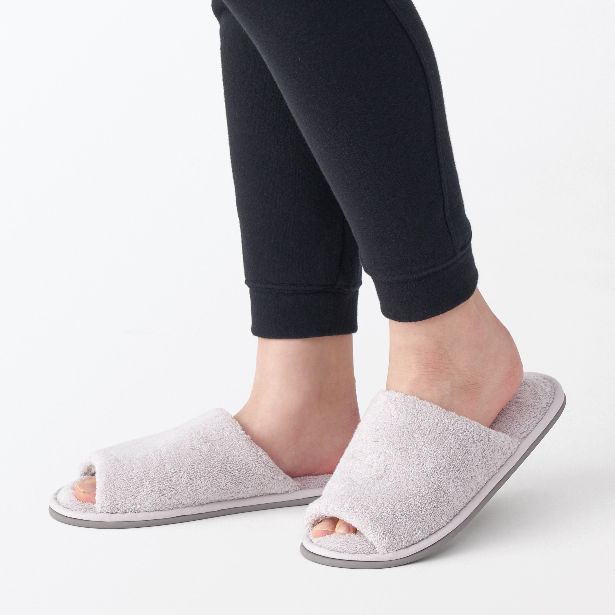 Cotton Pile Open Toe Slippers