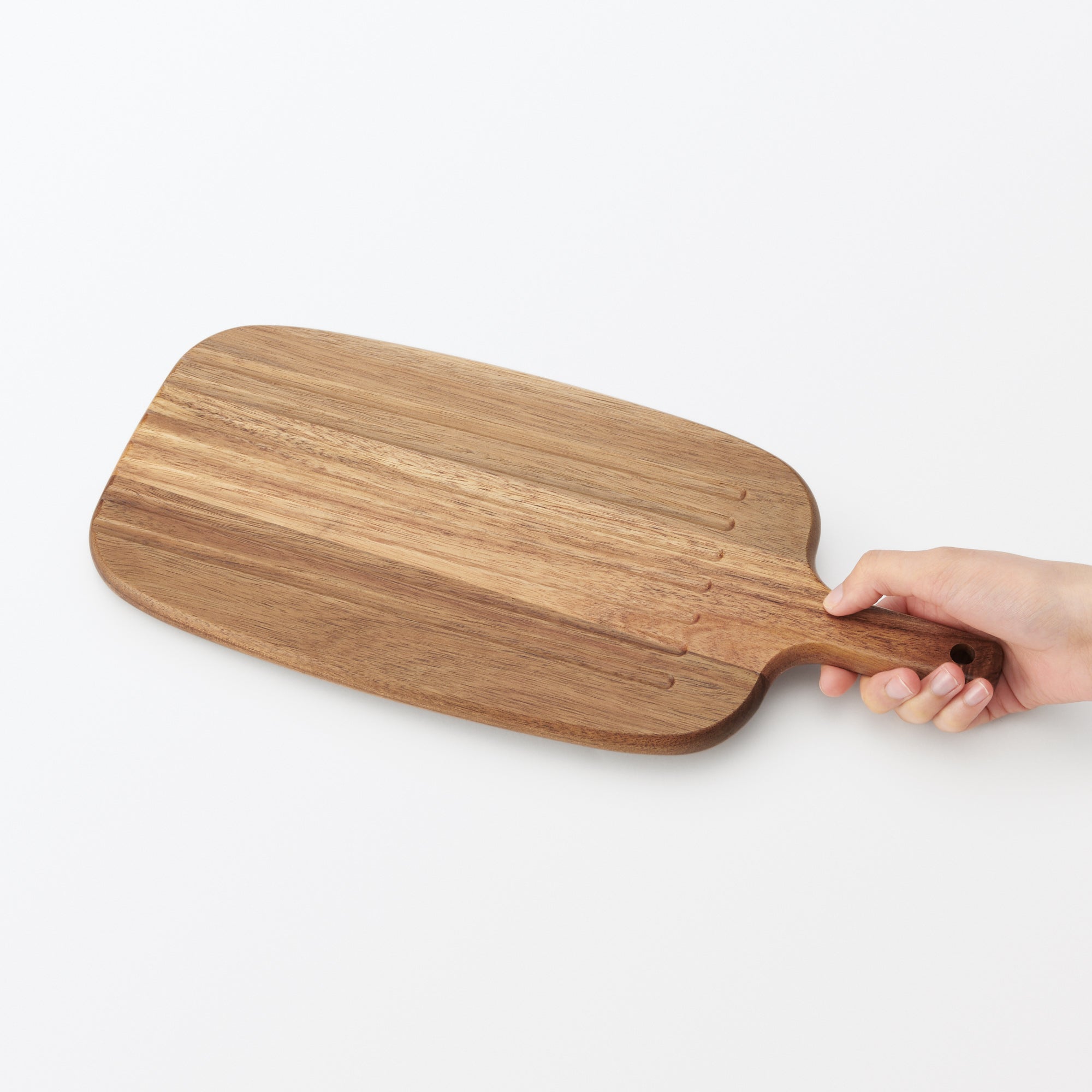 Acacia Double-Sided Cutting Board with Handle - Large