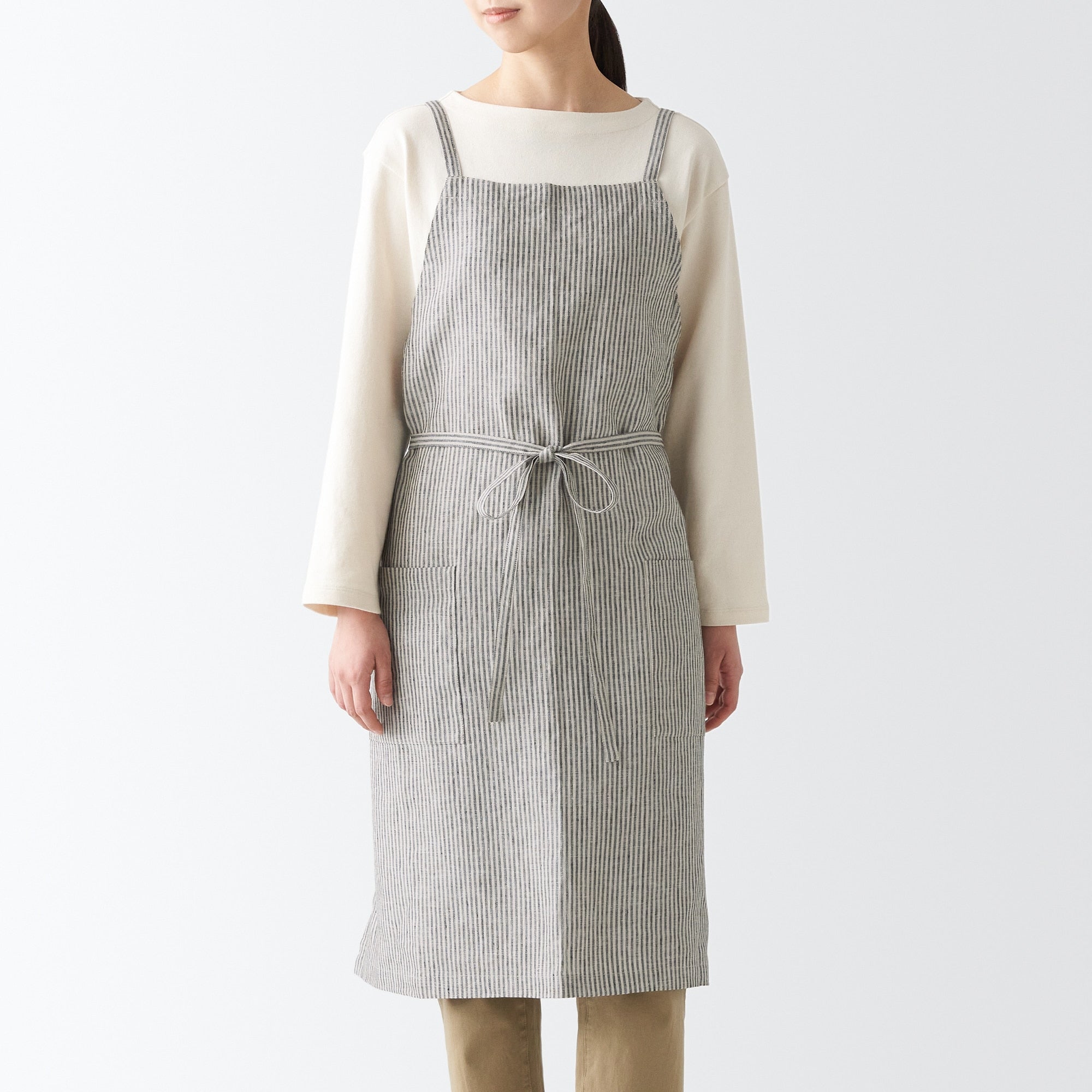 Plain Weave Linen Cross Back Apron