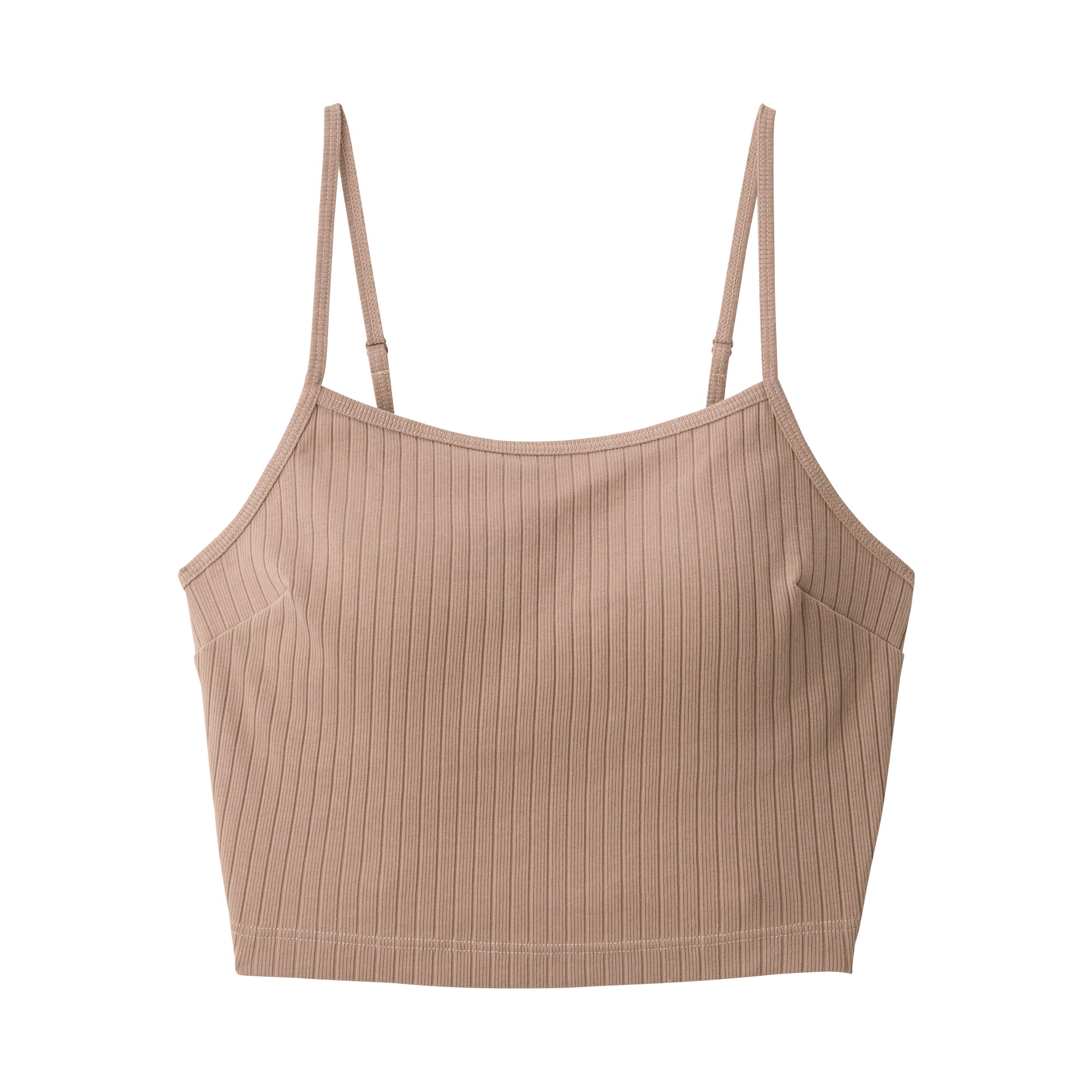 Women's Cotton Stretch Ribbed Cropped Bra Camisole