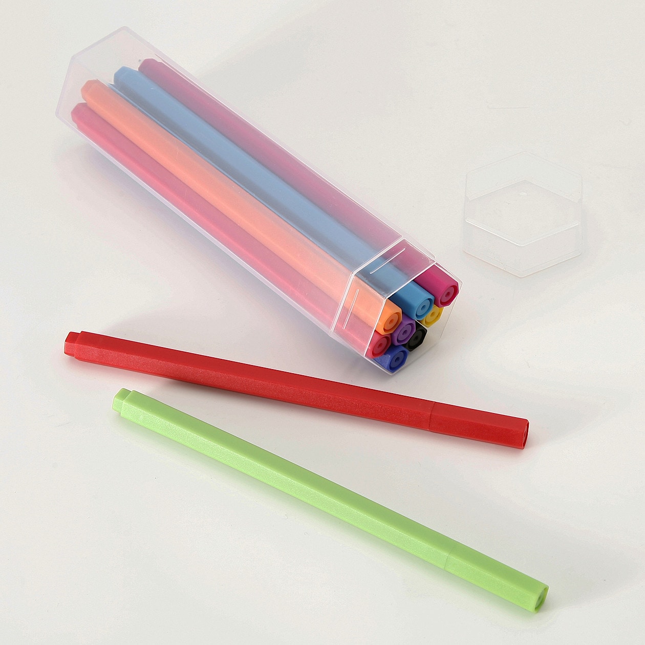 Hexagonal Water-Based Marker Pen - 10 Colour Set